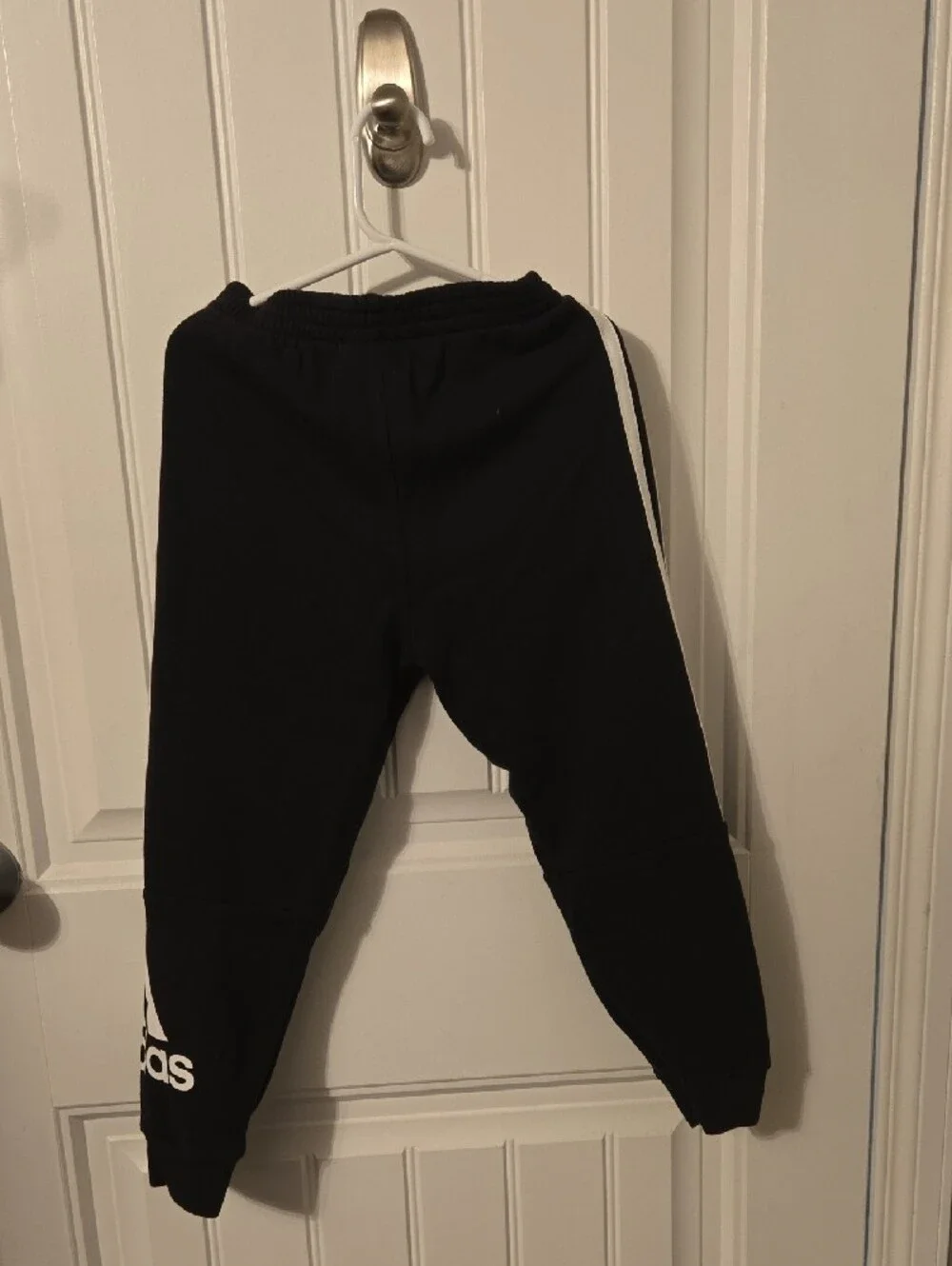 adidas Black Jogger Sweatpants with White Stripes - Picture 5 of 5